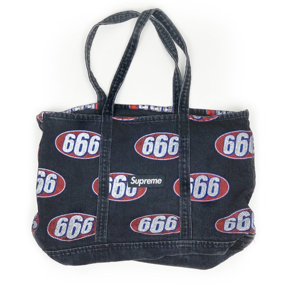 Supreme SS17 666 Denim Tote Black